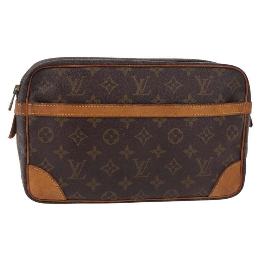 Louis Vuitton Monogram Compiegne 28 Clutch Bag Brown